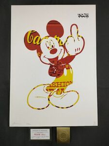 世界限定100枚 DEATH NYC アートポスター 37 ミッキーマウス ディズニー Disney KAWS カウズ フィンガー Campbell ウォーホル