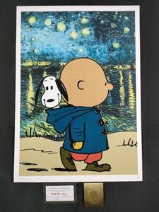 世界限定100枚 DEATH NYC アートポスター 31 スヌーピー チャーリーブラウン Peanuts ピーナッツ ゴッホ ローヌ川 星月夜 POP