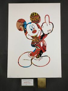 世界限定100枚 DEATH NYC アートポスター 32 ミッキーマウス Mickey ディズニー KAWS カウズフィンガー Banksy バンクシー