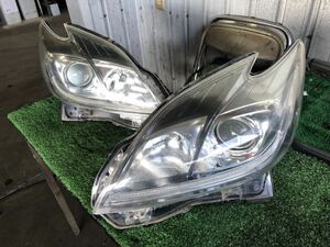 プリウス 30 ヘッド　ライト ランプ　左右セット　47 52 純正　HID 全取付欠け　レンズ面傷あり、黄ばみ、クリアハゲ　TOYOTA