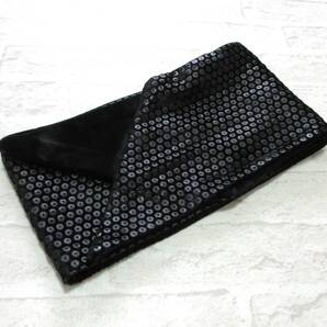 美品 送料込み MOONBAT ELLE ムーンバット エル ブラック スパンコール ビジュー ベルベット リバーシブル スカーフ ( 日本製 黒 ボウタイ