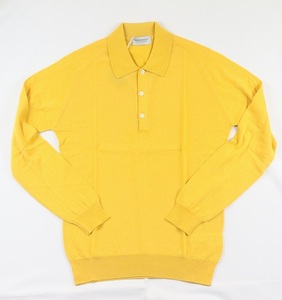 新品 John Smedley　ジョンスメドレー 最高級シーアイランドコットン・メリノウール　 Sサイズ ロングポロ WINTER SUN