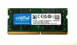 CRUCIAL SODIMM DDR4 2666 PC4-21300 16GB (CT16G4SFD8266)