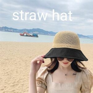 大人気！麦わら帽子 コンパクト 通気性 韓国 ストローハット バケハ 紫外線対策