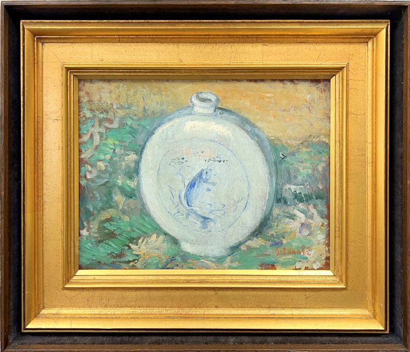 [FCP] Guaranteed authentic, Itaru Tanabe, oil painting on board, No. 4, Pot, Kanagawa Prefectural Museum of Modern Art, retrospective, Imperial Fine Arts Academy Award, teacher: Seiki Kuroda, Painting, Oil painting, Still life