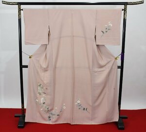 附下訪問着 披露宴 友禅 落款 蕾 草花 身丈161cm 裄丈64cm ★着物 パーティー t‐1759 桜庭呉服店