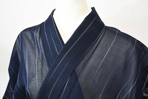 小紋 着物 夏着物 縞調 薄物 身丈153cm 裄丈63.5cm ★ kb-5605 桜庭呉服店