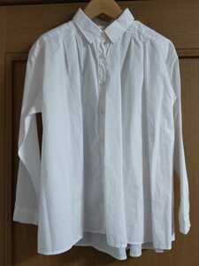 スタジオクリップ☆studio CLIP コットンバックギャザーワイドシャツ M ホワイト スタディオクリップ 白 ブラウス 綿100％