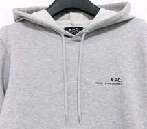 新品★A.P.C★アーペーセー★スウェット パーカー★グレー XS★ロゴ コットン100%★フーディー_画像2