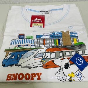 送料無料★Tシャツピーナッツスヌーピー小田急ロマンスカーコラボファミリア江の電江ノ電50周年M