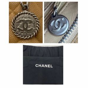 1円【最高級】CHANEL シャネル 復刻トート ハンドバッグ トートバッグ ココマーク デカココ マトラッセ キャビアスキン ベージュ シール有の画像10