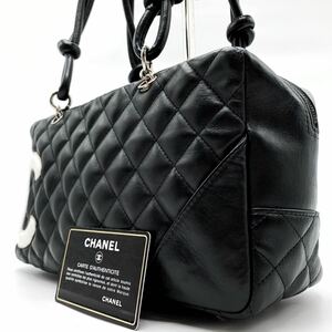 1円【高級】CHANEL シャネル カンボンライン トートバッグ ハンド ミニボストン ココマーク マトラッセ ラムスキン ブラック シリアル有