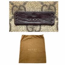 1円【極上】GUCCI グッチ クラッチバッグ セカンド ハンド GG柄 シルバー金具 ロゴ型押し PVCレザー ブラウン 茶色 メンズ レディース_画像10