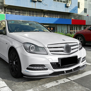 メルセデスベンツ Cクラス W204 C200 C260 C300 2011-2014 フロントリップスポイラー 分割式 ドレスアップ カーボン調orピアノブラック