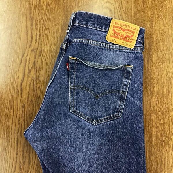 【FC394】Levi's 501 W36 L34 定番ストレート 色落ち加工 ジーンズ ジーパン デニムパンツ メンズブランド古着 リーバイス501 送料無料