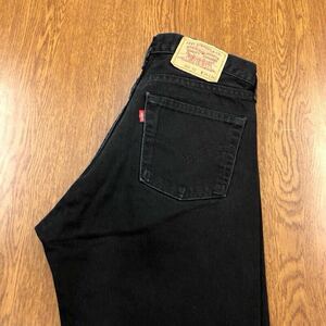 【FC128】FRANCE製 Levi's 505 02 W34 L36 カラーパンツ ブラック 黒色 メンズブランド古着 リーバイス505 02 送料無料