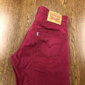 【FC362】Levi's 511 W30 L32 薄地 カラーパンツ レッド ストレッチ生地 赤色 メンズブランド古着 リーバイス511 送料無料