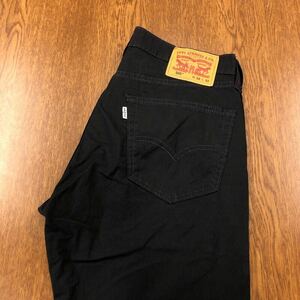 【FC372】Levi's 505 W32 L32 薄地 カラーパンツ ブラック 黒色 ストレッチ生地 メンズブランド古着 リーバイス505 送料無料