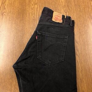 【FC425】Levi's 501 W36 L32 定番ストレート カラーパンツ ブラック 黒色 メンズブランド古着 リーバイス501 送料無料