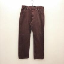 【FC428】Levi's 501 W36 L34 定番ストレート カラーパンツ レッドブラウン メンズブランド古着 リーバイス501 送料無料_画像2