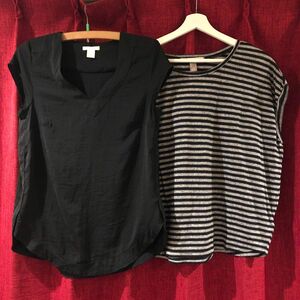 2点セット【フォーエバー21】【H&M】半袖カットソー Tシャツ プルオーバー