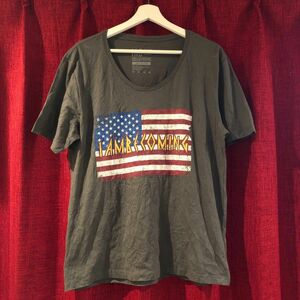 USAアパレル【IAB MFG Iambecoming】Tシャツ 半袖 チャコールグレー アメリカ国旗