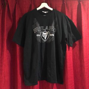 ★US古着★アイルランド プリントTシャツ 半袖 メンズ ブラック《Traditional Craft》