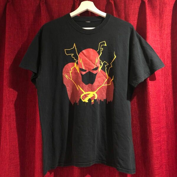 ★US古着★THE FLASH フラッシュ★プリントTシャツ 半袖 メンズ ブラック アメコミ ヒーロー