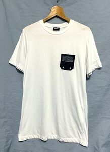 ★美品　DIESEL ディーゼル　ロゴプリント ポケットTシャツ ホワイト S