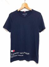 ★22SS 美品　TOMMY HILFIGER トミーヒルフィガー　ロゴプリント オーガニックコットン Tシャツ ネイビー S_画像1