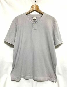 ★美品　Jackman ジャックマン　Henley neck T-Shirt スラブコットン ヘンリーネックTシャツ 日本製 グレー L