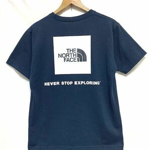 ☆美品 THE NORTH FACE ノースフェイス SQUARE LOGO TEE スクエアロゴプリント クルーネックTシャツ ネイビー Mの画像1