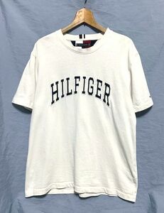 ★22SS 美品　TOMMY HILFIGER トミーヒルフィガー　ビックアーチロゴ オーバーサイズTシャツ オフホワイト M