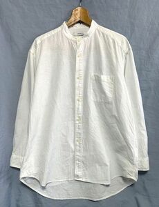 ★21SS 美品　JOHNBULL ジョンブル　リネンコットン混 リラックスシルエット バンドカラーシャツ 日本製 ホワイト S