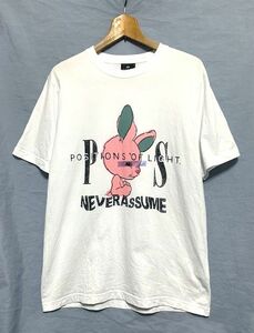 ★21SS 美品　PS Paul Smith ポールスミス　Never Assume Rabbit S/S Tee ラビットメッセージイラストTシャツ ホワイト L