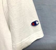 ★23SS コラボ 美品　Champion × END Clothing　チャンピオン×エンドクロッシング　ロゴ刺繍 クルーネックTシャツ イタリア製 ホワイト L_画像4