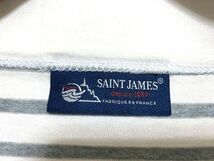 ★フランス製 美品　SAINT JAMES セントジェームス　白×グレー ボーダー柄 ボートネックTシャツ FR６ L_画像5