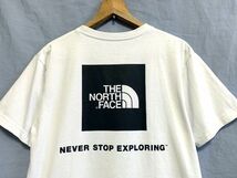 ☆美品　THE NORTH FACE ノースフェイス　SQUARE LOGO TEE スクエアロゴプリント クルーネックTシャツ ホワイト Ｌ_画像2