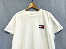 ★ TOMMY JEANS トミージーンズ　フラッグロゴワッペン ヘビーウェイトコットン オーバーサイズTシャツ ホワイト M_画像2