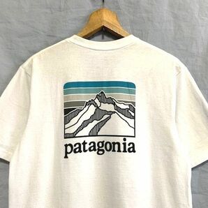 ☆19SS patagonia パタゴニア S/S Line Logo Ridge Pocket Responsibili Tee ロゴプリントポケットTシャツ ホワイト Sの画像2