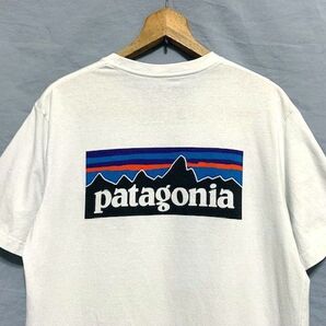 ☆19SS patagonia パタゴニア P-6 Logo Responsibili Tee ロゴプリントTシャツ ホワイト Mの画像2