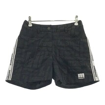 【1円】MUNSING WEAR マンシングウェア MEWQJD51 中綿ショートパンツ 総柄 ブラック系 S [240101091416] レディース_画像1