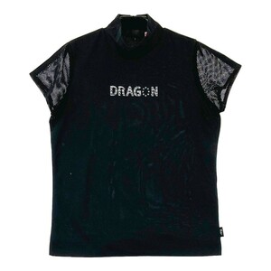 DANCE WITH DRAGON ダンスウィズドラゴン ハイネック 半袖Tシャツ 袖メッシュ ブラック系 2 [240101029933] ゴルフウェア レディース