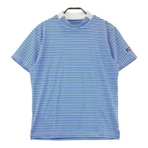 TITLEIST Titleist high‐necked short sleeves T-shirt border pattern blue group M [240101047966] Golf wear men's 