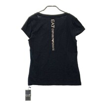 【新品】EMPORIO ARMANI エンポリオ アルマーニ Vネック半袖Tシャツ ブラック系 XS [240101022668] レディース_画像2