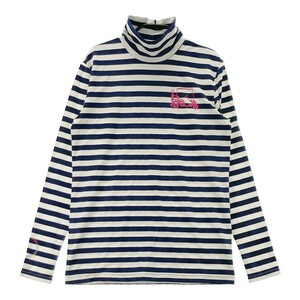 【1円】23区GOLF ニジュウサンクゴルフ 長袖ハイネックインナーTシャツ ボーダー ネイビー系 1 [240101121344] レディース