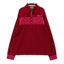 【1円】RUSSELUNO ラッセルノ 長袖ポロシャツ ベロア レッド系 M [240101133377] メンズ_画像1