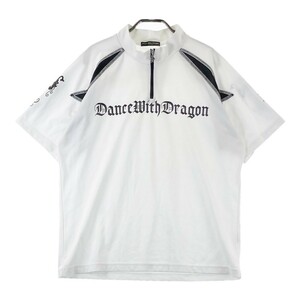 DANCE WITH DRAGON ダンスウィズドラゴン ハーフジップ 半袖Tシャツ ホワイト系 4 [240101151561] ゴルフウェア メンズ