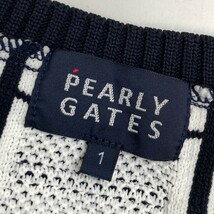 PEARLY GATES パーリーゲイツ Vネック ニットベスト ワッペン ネイビー系 1 [240101151671] ゴルフウェア レディース_画像3