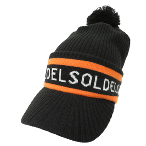 【1円】DELSOL デルソル ツバ付きニット帽 ブラック系 F [240101134374]